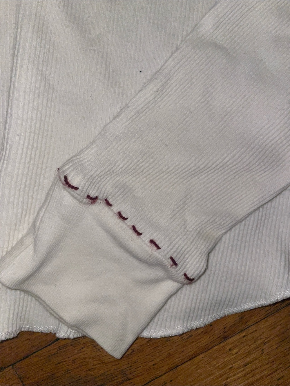 ♡ Cottage-core White Ribbed Top - Picture 5 of 8